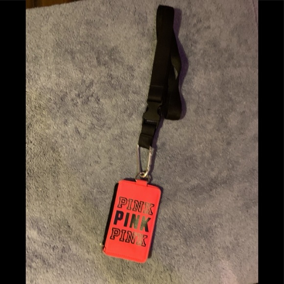 VS PINK Hot pink lanyard (used)